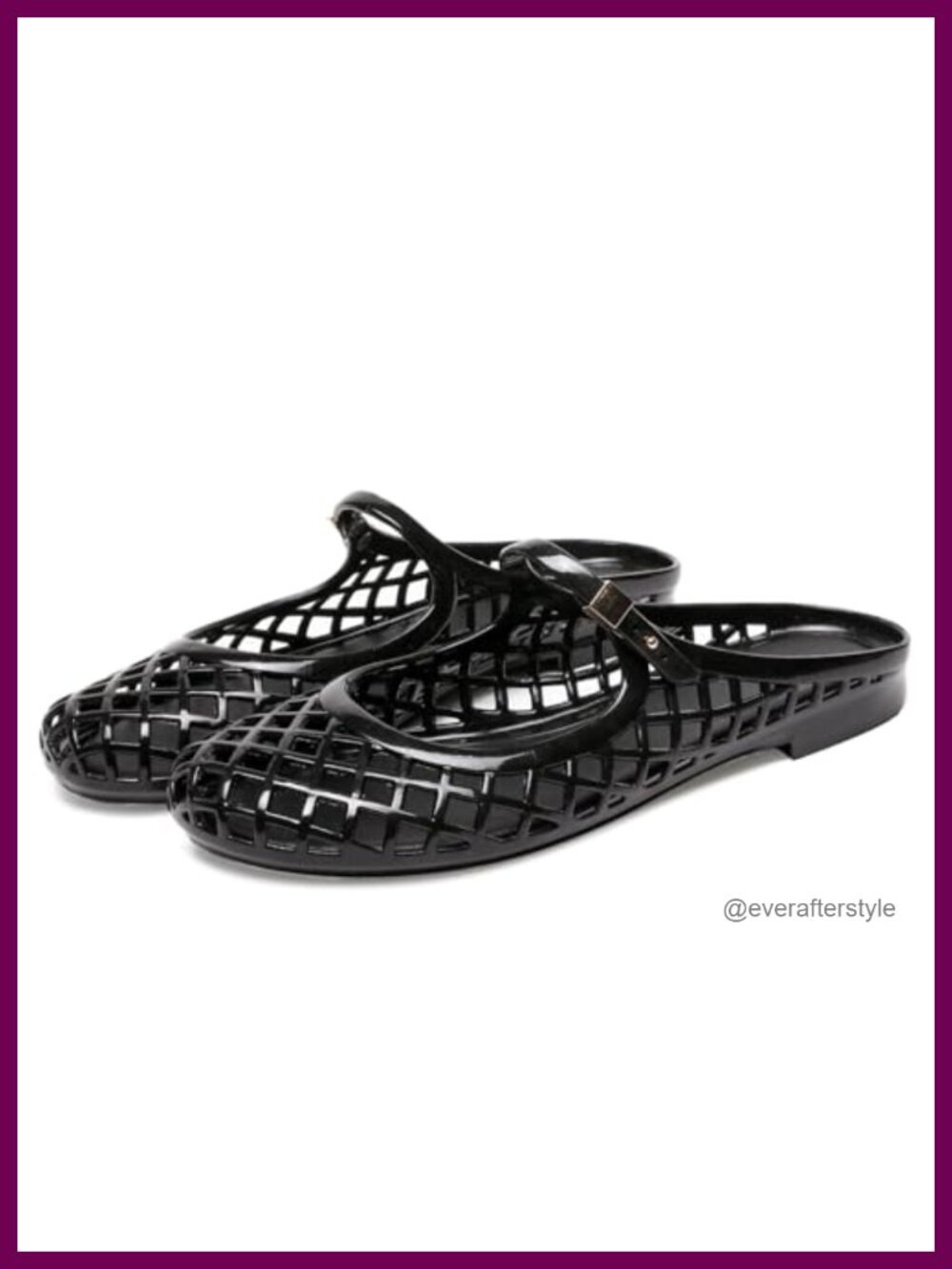 Women's Mary Jane Jelly Slide Sandals PVC Mesh Round Toe Flat Mules